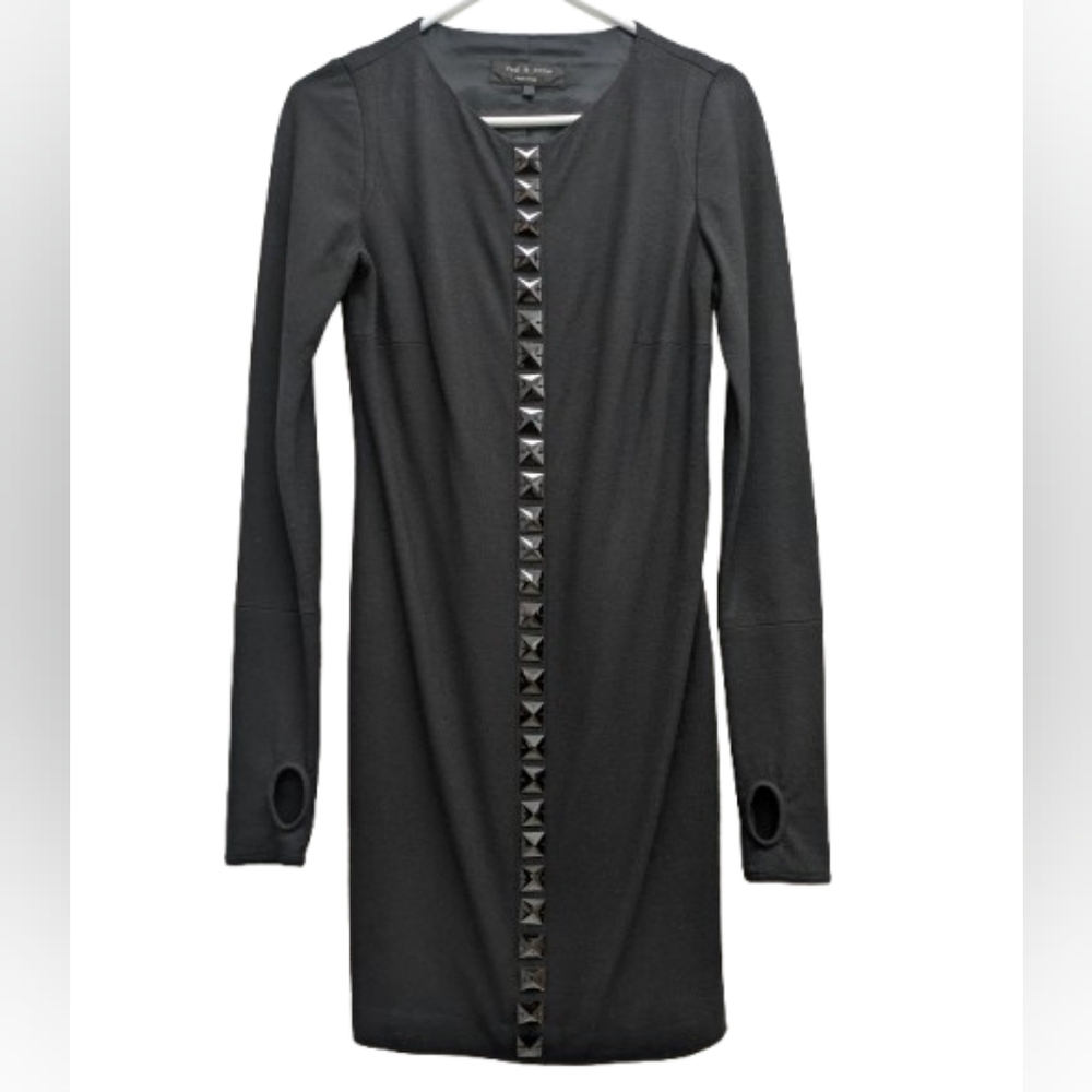 Rag & Bone Lottie Ponte black sheath dress size 2